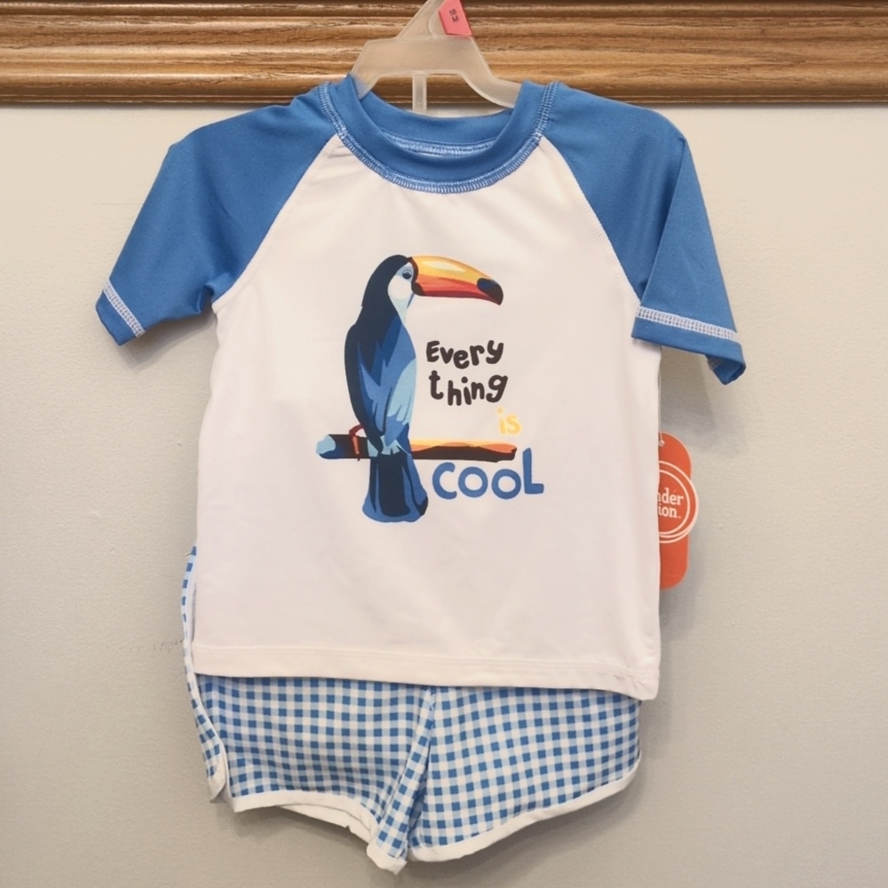 Toucan Swim 18M Baby UPF Rash Guard Shorts Set Everything is Cool Wonder Nation